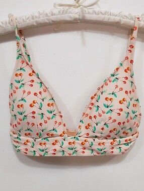 J.Crew Cherry Plunge Bikini Top